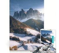 Puzzle per ragazzi da 1000 pezzi Val di Funes giochi divertenti allena la mente e le mani adatto come decorazione da scrivania 38x52cm
