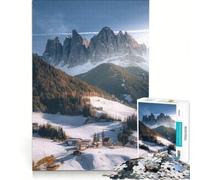 Puzzle per ragazzi da 1000 pezzi Val di Funes gioco pratico rilassante e stimolante per la mente regalo di compleanno regalo 38x26cm