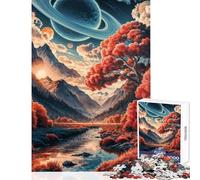 Puzzle per ragazzi da 1000 pezzi "Valle celeste d'autunno" Gioco rompicapo da 1000 pezzi Regalo per il Secret Santa Attività per la famiglia (50x75cm)