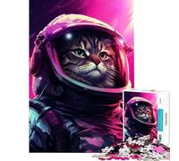 Puzzle per ragazzi da 1000 pezzi Vaporwave Gatto Astronauta Gioco Impossibile Giocattoli Educativi Ottimo Regalo per Giocare Antistress (Dimensioni 38x52cm)