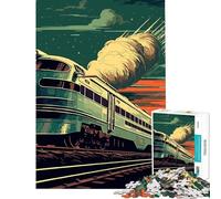 Puzzle per ragazzi da 1000 pezzi vecchio treno stimola la mente decorazione per la casa gioco impossibile per ragazzi dai 14 anni in su (38x26cm)
