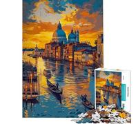 Puzzle per ragazzi da 1000 pezzi Venezia al tramonto canale giocattolo educativo gioco pratico di analisi e logica idee regalo (dimensioni 50x75cm)