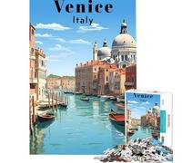 Puzzle per ragazzi da 1000 pezzi Venezia Italia viaggio gioco pratico gioco stimolante giocattolo idee regalo taglio di precisione (dimensioni 38x52cm)