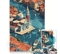 Puzzle per ragazzi da 1000 pezzi: Venezia vista dall'alto Gioco divertente allena la mente e la manualità Adatto come decorazione da scrivania 38x26cm