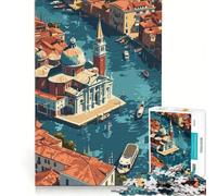 Puzzle per ragazzi da 1000 pezzi: Venezia vista dall'alto Gioco divertente allena la mente e la manualità Adatto come decorazione da scrivania 38x52cm