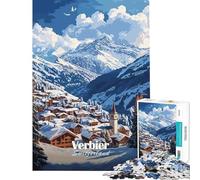 Puzzle per ragazzi da 1000 pezzi Verbier Svizzera Villaggio di montagna Un gioco pratico divertente e umoristico ideale come regalo antistress (dimensioni 50x75cm)