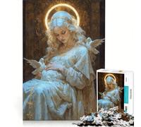 Puzzle per ragazzi da 1000 pezzi Vergine Maria gioco rompicapo impegnativo da completare regalo per amici e familiari 38x26cm