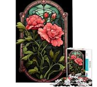 Puzzle per ragazzi da 1000 pezzi vetrata artistica garofano ideale per compleanni e Natale per creare ricordi indimenticabili Giocattolo decorativo da parete adatto a persone dai 14 anni in su 38x26cm