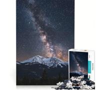 Puzzle per ragazzi da 1000 pezzi: Via Lattea sopra montagne innevate gioco fai-da-te stimola la memoria con poster e foglio di curiosità abbinati 38x26cm