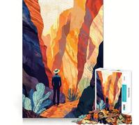 Puzzle per ragazzi da 1000 pezzi,viandante del canyon,arte ispiratrice,pezzi a incastro,logica,gioco divertente,tranquillo,gioco di compleanno (50x75cm)