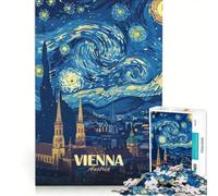 Puzzle per ragazzi da 1000 pezzi Vienna Austria Notte stellata Gioco rilassante stimola l'analisi e la logica migliora l'amore tra le coppie 50x75cm