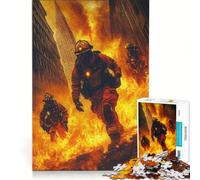 Puzzle per ragazzi da 1000 pezzi, Vigili del fuoco, Incendio in città, Giochi educativi, Migliora la memoria, Regalo di compleanno, Regali 38x52cm