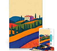 Puzzle per ragazzi da 1000 pezzi, villa toscana, paesaggio italiano, pezzi a incastro, gioco di logica, divertente, tranquillo, gioco artistico per compleanno (38x52cm)