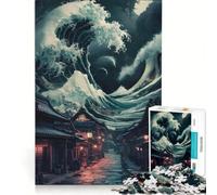 Puzzle per ragazzi da 1000 pezzi, Villaggio giapponese sotto le onde, gioco educativo, per divertimento in famiglia, regalo di compleanno, regalo di viaggio 38x52cm