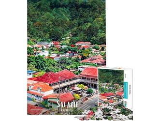 Puzzle per ragazzi da 1000 pezzi Villaggio Salazie La Reunion Puzzle per ragazzi con schema di assemblaggio Ogni pezzo è unico compleanni e occasioni speciali 38x26cm