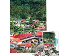 Puzzle per ragazzi da 1000 pezzi Villaggio Salazie La Reunion Puzzle per ragazzi con taglio di precisione interazione genitore-figlio rompicapo giochi per famiglie 38x52cm