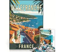 Puzzle per ragazzi da 1000 pezzi, Villefranche-sur-Mer in Francia, gioco pratico, rilassante e stimolante per la mente, regalo di compleanno, regalo 38x52cm