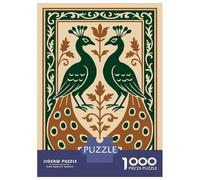 `Puzzle Per Ragazzi Da 1000 Pezzi Vintage Art Nouveau Peacock Art - Emerald & Gold Wall Decor Puzzle Per Adulti Giochi Rilassanti Analisi E Logica Giochi Stimolanti Regali 70x50cm/1000pcs