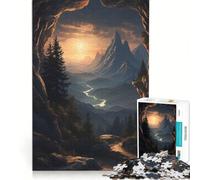 Puzzle per ragazzi da 1000 pezzi: Vista tranquilla da una grotta gioco antistress rilassante per la mente compleanno e altre occasioni 38x52cm