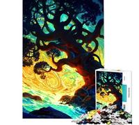 Puzzle per ragazzi da 1000 pezzi Vita Albero Mistico Fiume Zen Gioco per adulti Gioco per famiglie Difficile compleanno e Natale (Dimensioni 50x75cm)