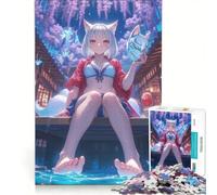 Puzzle per ragazzi da 1000 pezzi Volpe a nove code al chiaro di luna gioco interattivo migliora la memoria regalo per amici e familiari 50x75cm