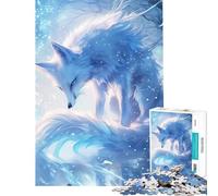 Puzzle per ragazzi da 1000 pezzi volpe artica arte digitale giocattolo educativo rompicapo decorazione da parete regalo di Babbo Natale segreto (dimensioni 38x26cm)