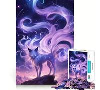 Puzzle per ragazzi da 1000 pezzi,volpe celeste,taglio preciso,divertente puzzle logico,gioco rilassante,regalo di Natale artistico (38x52cm)