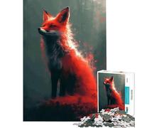 Puzzle per ragazzi da 1000 pezzi Volpe infuocata nel bosco Gioco stimolante educativo per migliorare la memoria Regalo di Babbo Natale segreto (dimensioni 38x26cm)