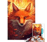 Puzzle per ragazzi da 1000 pezzi volpe rossa misterioso gioco impossibile giocattolo educativo ottimo regalo per gli amanti dei giochi antistress (dimensioni 75x50cm)