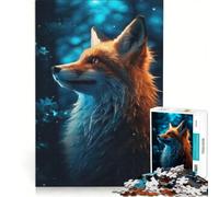 Puzzle per ragazzi da 1000 pezzi: volpe rossa nella foresta giocattolo educativo migliora la memoria con poster abbinato e foglio di curiosità 50x75cm