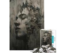 Puzzle per ragazzi da 1000 pezzi "Volto tra le rovine" sfida educativa rompicapo difficile per ragazzi dai 14 anni in su 50x75cm