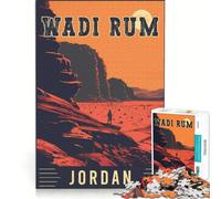 Puzzle per ragazzi da 1000 pezzi, Wadi Rum in Giordania, gioco divertente, allena la mente e la mano, adatto come decorazione da scrivania 38x26cm