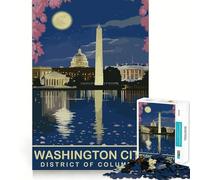 Puzzle per ragazzi da 1000 pezzi, Washington City di notte, bordi perfetti, divertente gioco di logica, regalo, accogliente e divertente, decorazione natalizia da parete (50x75cm)