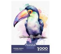 Puzzle Per Ragazzi Da 1000 Pezzi Watercolor Baby Toucan Puzzle Per Adulti Gioco Pratico Per Divertimento in Famiglia Attività Divertenti A Casa, 70x50cm/1000pcs
