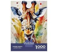 Puzzle Per Ragazzi Da 1000 Pezzi Watercolor Painted Giraffe Puzzle Giochi Rilassanti Ma Divertenti E Spiritosi Regali Di Compleanno E Unici 52x38cm/1000pcs