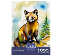 Puzzle Per Ragazzi Da 1000 Pezzi Watercolor Pine Marten Puzzle Giochi Rilassanti Difficili Divertenti Attività A Casa, 38x26cm/1000pcs