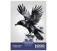 Puzzle Per Ragazzi Da 1000 Pezzi Watercolor Raven with Spread Wings Puzzle Giochi Rilassanti Ma Divertenti E Spiritosi Regali Di Compleanno E Unici 38x26cm/1000pcs