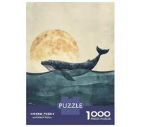 Puzzle Per Ragazzi Da 1000 Pezzi Whale Under The Moon Puzzle Giochi Rilassanti Difficili Divertenti Attività A Casa, 70x50cm/1000pcs