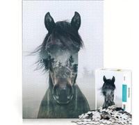 Puzzle per ragazzi da 1000 pezzi Wild Horse Serenity gioco impossibile sfida difficile compleanno e altre occasioni 50x75cm