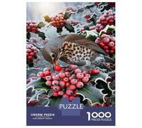 `Puzzle Per Ragazzi Da 1000 Pezzi Winter Berry Feast Puzzle Per Adulti Giochi Rilassanti Analisi E Logica Giochi Stimolanti Regali 52x38cm/1000pcs