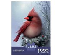 `Puzzle Per Ragazzi Da 1000 Pezzi Winter Cardinal Bird Art Print Puzzle Per Adulti Giochi Rilassanti Analisi E Logica Giochi Stimolanti Regali 70x50cm/1000pcs