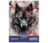 Puzzle Per Ragazzi Da 1000 Pezzi Wolf Cherry Blossoms Puzzle Per Adulti Gioco Pratico Per Divertimento in Famiglia Attività Divertenti A Casa, 38x26cm/1000pcs