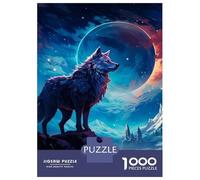 Puzzle Per Ragazzi Da 1000 Pezzi Wolf Moon Night Puzzle Per Adulti Gioco Pratico Per Divertimento in Famiglia Attività Divertenti A Casa, 70x50cm/1000pcs