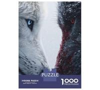 Puzzle Per Ragazzi Da 1000 Pezzi Wolf Snow Confrontation Duality White Vs Black Wildlife Rivalry Puzzle Per Adulti Gioco Pratico Decorazione Murale Regali Unici Per Compleanno E Natale 70x50cm/1000pcs