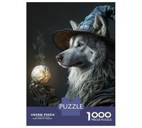 Puzzle Per Ragazzi Da 1000 Pezzi Wolf Wizard with Magic Orb Puzzle Per Adulti Giocattolo Decorazione Da Parete Un'opera D'arte Regali Unici Per Compleanno E Natale 52x38cm/1000pcs