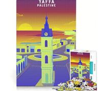 Puzzle per ragazzi da 1000 pezzi Yaffa Palestina Orologio artistico Gioco rilassante Difficile e stimolante Ogni pezzo è unico 38x26cm