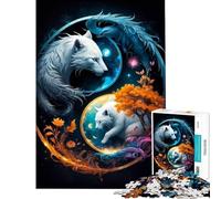 Puzzle per ragazzi da 1000 pezzi Yin Yang gioco rilassante giocattolo avvincente per coltivare la pazienza regalo di compleanno per divertimento in famiglia (dimensioni 38x52cm)