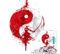 Puzzle per ragazzi da 1000 pezzi Yin Yang Guerriera Donna Arte Digitale Divertimento a Casa Attività Giochi Divertenti per Passare il Tempo in Casa Giochi per Ragazzi dai 14 anni in su (50x75cm)