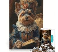 Puzzle per ragazzi da 1000 pezzi Yorkshire Terrier Duchessa Rinascimentale gioco rilassante analisi e logica per migliorare l'amore tra le coppie 38x52cm