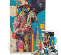 Puzzle per ragazzi da 1000 pezzi Zebra da compagnia per una passeggiata giocattolo antistress sfida impegnativa rafforza l'amore tra le coppie 38x26cm